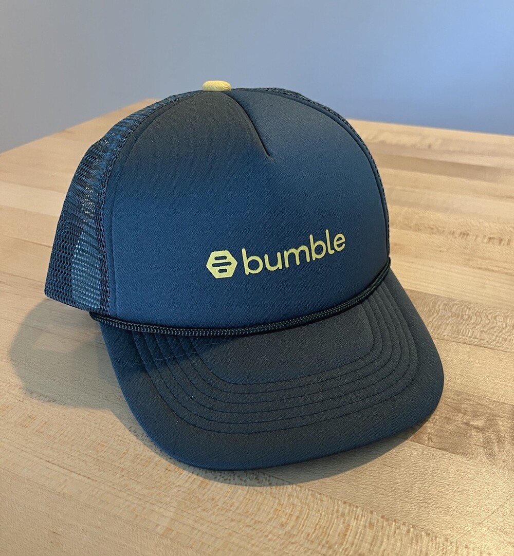 Bumble Trucker Hat Adult OSFM Snap Back Baseball Cap Dating App Green